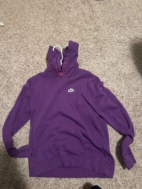 Nike Purple Pullover Hoodie with White Swoosh